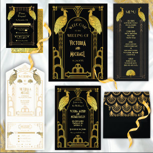 スピーカーシーフラッパー素晴らしギャツビーアールデコパーティー 招待状