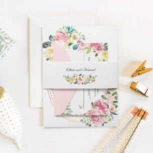 パステルシック春赤面ボタニカルフローラ結婚ズ 招待状