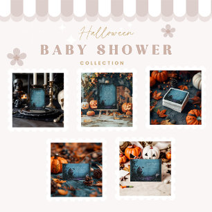 ゴシック様式のブルーハロウィーンの赤ちゃんシャワー 招待状