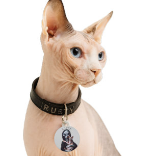 カスタム グリムリーパー スフィンクス猫IDタグ ペット　ネームタグ