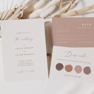 ボヘエレガントミアンアイボリーミニマルブライダルシャワー 招待状