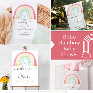 Boho Rainbow Displayシャワーベビーシャワーカード エンクロージャーカード