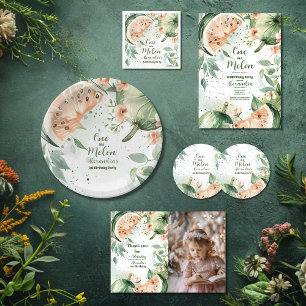 写真1つメロンのスイカの水彩1st サンキューカード