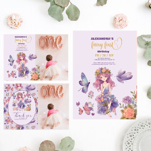 妖精の最初の魔法のウッドランド1歳の誕生日 ラッピングペーパー