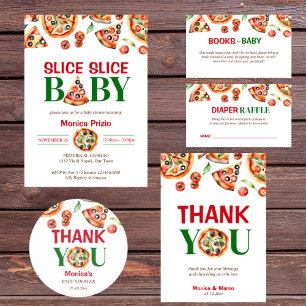 ピザ誕生日パーティイタリアンーをテーマにしたテンプレート 招待状