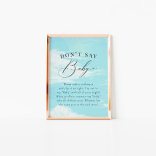 ブルース絵を描キー雲ベビーシャワー招待状 招待状