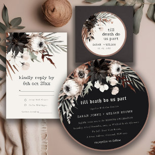 ボホ素朴ゴシックRust Black Botanical 結婚's ラウンドシール