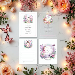 妖精&バタフライガーデンフラッターラブベビーシャワー アドバイスカード