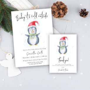 ペンギン – ベビーシャワー蔵書票 ラウンドシール