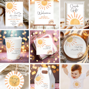 サンシャインレインボーのまわりにトリップザ・サン1歳の誕生日 スタンダードカクテルナプキン