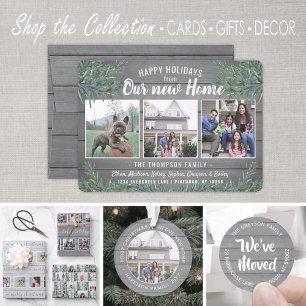 任意の文字4フォトニューホームファームハウスグリーンリーウッド シーズンカード