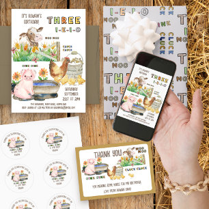 Thank You 来's Cute Pig Farm誕生日 ラウンドシール