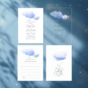 キラキラキラキラ小さな星の赤ちゃんシャワー アドバイスカード