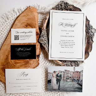 白黒   エレガイタリアンンス結婚ズ 出欠カード