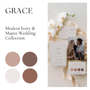 ボヘエレガントミアンアイボリーミニマルブライダルシャワー 招待状