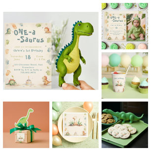 恐竜の最初の誕生日紙カップ – One-a-Saurus 紙コップ