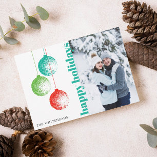 エレガントクリスマスオーナメントホリデーパーティー 招待状