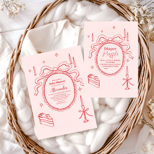 スケッチ手引き弓ベビーシャワー 招待状