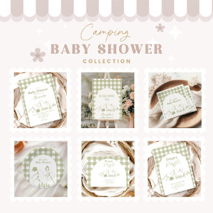 グリーンキャンピングベビーシャワー スタンダードカクテルナプキン