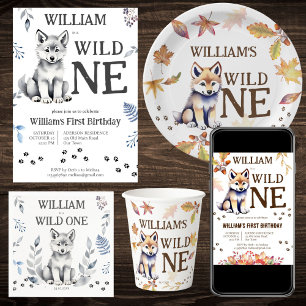 ワイルドワンウルフをテーマにした誕生日パーティーの食器 ペーパープレート