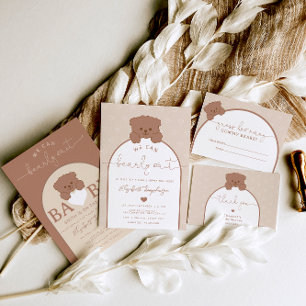 テディベア男女兼用ベビーシャワー 招待状