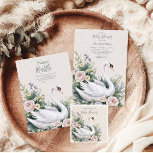 ソフト赤面スワンプリンセスベビーシャワー ペーパープレート