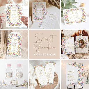 ワイルドフラワーカラフルガーデン花結婚式パーティー ペットボトルラベル