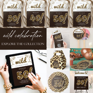 Leopard Balloon 40th Birthday Photo パーソナライズされた ハンドファン