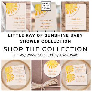 Ray of Sunshineベビーシャワー招待状はがき インビテーションポストカード