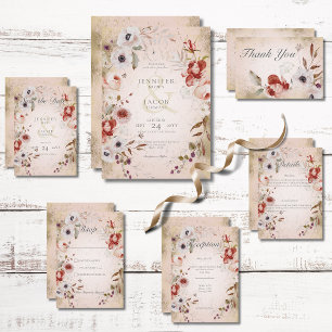 ロマンチックバラピンクフローラ結婚金ゴールド サンキューカード