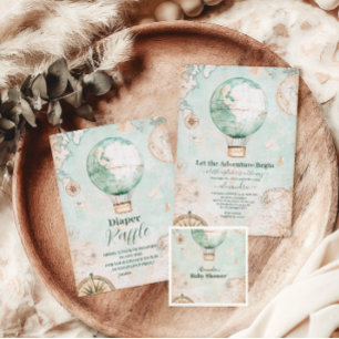 冒険が赤ちゃん男女兼用のシャワーを待つ スタンダードカクテルナプキン