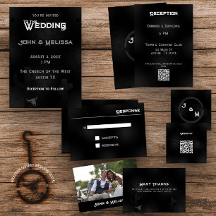ブラックウェスタンゴシック写真Save The Date Card セーブザデート
