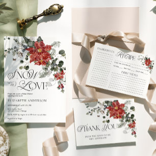 クリスマスウィンターブライダルシャワーレシピカード