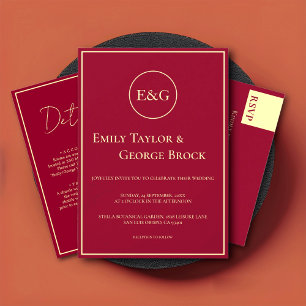 クラッシーエレガントブルゴーニュ金ゴールドシック結婚ズ詳細 エンクロージャーカード