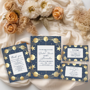 ネイビーシアルクレセントムーンブライダルシャワー 紙コップ