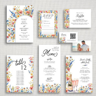 カントリー・ワイルドフラワーウェディングレセプション エンクロージャーカード