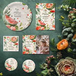 かわいいスイカの女の子1歳の誕生日 ラッピングペーパー