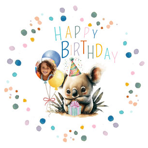 コアラ誕生日紙プレート ペーパープレート