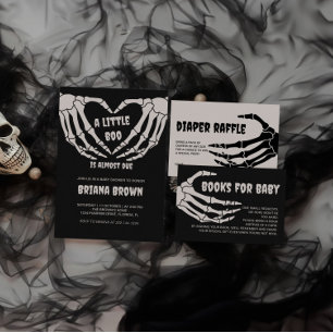 スカルハロウィーン赤ちゃんシャワーベビー本 エンクロージャーカード