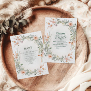赤面エレガントフローラベビー開花おむつラッフル エンクロージャーカード