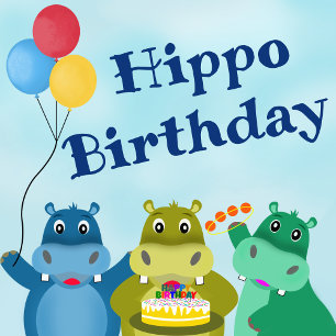 カワイートカートカバ誕生日サンキューカード サンキューカード