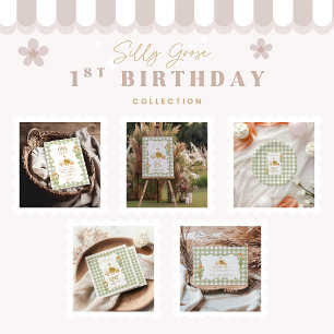 グリーンギンガムのいたずらガチョウの1歳の誕生日 パーティーハット