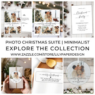 ミニマリスト3家族の写真コラージクリスマス セラミックオーナメント