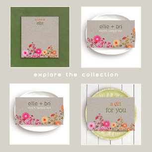 Boho Country Floral Kraft ノートパッド