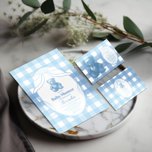 ギンガエレガントムフランスのテディベアベビー本 エンクロージャーカード