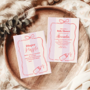 ピンクストライプベビーコケットボウブックス エンクロージャーカード