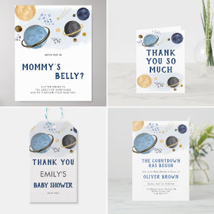 プラネットウォーター宇宙テーマベビーシャワー ラウンドシール