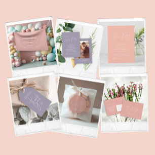 スクリモダンップガーリー赤ちゃんシャワーおむつラッフル ノートカード