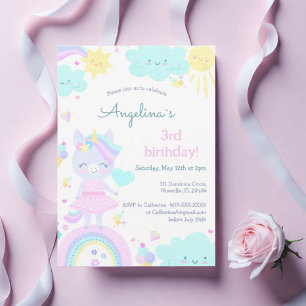 ユニコーンと3回目の誕生日ステッおもしろいカー。 スクエアシール
