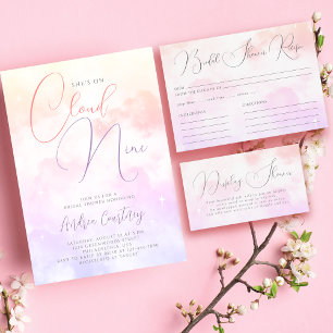 クラウド9ドリーミーパステルピンクブライダルシャワーサンキューベイヤー ギフトタグ